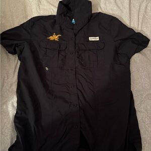 Magellan Outdoors Black Casual Button Down Shirt